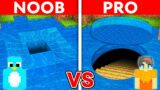 NOOB vs PRO: SECRET ROUND UNDERWATER TUNNEL Build Challenge in Minecraft