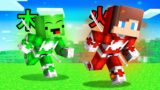 RED RANGER Speedrunner vs GREEN RANGER Hunter : JJ vs Mikey in Minecraft Maizen!