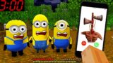 DON'T CALL MINIONS AT 3:00 AM in MINECRAFT PLAYGAME MINIONS – Gameplay Slenderman and Fnaf