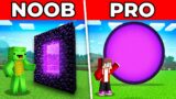 JJ And Mikey NOOB vs PRO ROUND Ender PORTAL in Minecraft Maizen