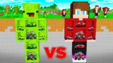 Mikey Family vs JJ Family BASE WITH CARS Battle in Minecraft (Maizen)