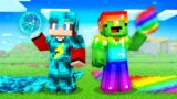 Mikey RAINBOW Armor vs JJ STORM Armor Survival Battle in Minecraft (Maizen)