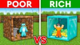 Milo POOR vs Chip RICH: HOUSE INSIDE A DIRT vs DIAMOND BLOCK Challenge in Minecraft