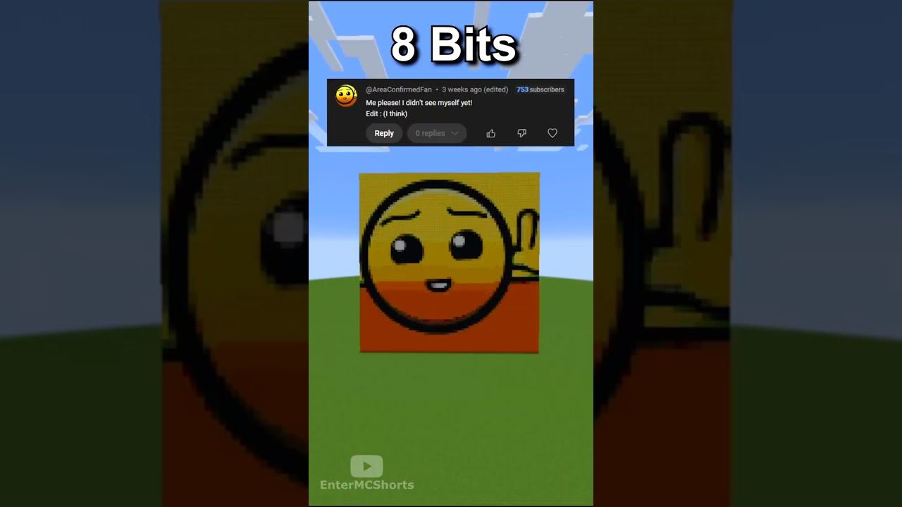 Minecraft Making Subscribers Pixelart 1 bit 2 bits 4 bits 8 bits 16 ...