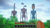 SIRENHEAD WITH TRAFFIC LIGHT HEAD AND LAMPHEAD ATTACK MY HOUSE IN MINECRAFT !