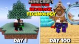 We Survived 100 Days In SKYBLOCK TECHNOLOGY In Minecraft Hardcore | Duo 100 Days