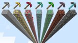 which ore pickaxe is faster in Minecraft experiment?