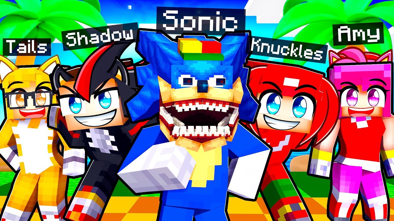 10 Friends on one SHIN SONIC BLOCK! Minecraft videos