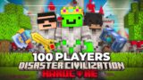 100 Player NATURAL DISASTERS CIVILIZATION CHALLENGE in Minecraft