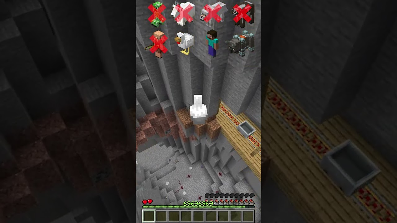 Minecraft Fall Meme Fall Damage vs Different Mobs in Minecraft #shorts #meme #memes ...
