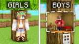 GIRLS vs BOYS Hide and Seek Challenge in Minecraft..!