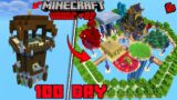 I Survived 100 Days on the Single Outpost Only World in Minecraft (Hindi)