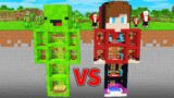 JJ's RICH vs Mikey's POOR Secret Underground Base Batte in Minecraft – Maizen