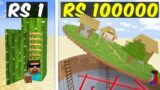 Rs1 vs Rs1,00,000 SECRET BASE BUILD BATTLE IN MINECRAFT