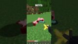 Typical Girls vs Boys Day in Minecraft Meme #shorts #memes