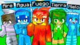 10 AMIGOS en UN BLOQUE ELEMENTAL en Minecraft!