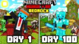 I Survived 100 Days in Bedrock Minecraft Hardcore…