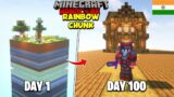 I Survived 100 Days on RAINBOW CHUNK in Minecraft Hardcore (HINDI)