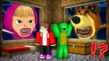 JJ and Mikey HIDE from The MASHA TAPES and The BEAR TAPES in Minecraft Maizen