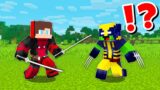 JJ and Mikey in DEADPOOL and WOLVERINE CHALLENGE in Minecraft / Maizen animation