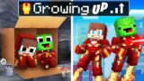 Mikey and JJ Grow up as IRON MAN in Minecraft! (Maizen)