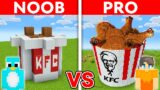 NOOB vs PRO: KFC FAMILY BUCKET House Build Challenge in Minecraft