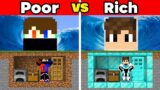 Poor vs Rich Tsunami Bunker Battle in Minecraft