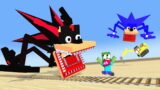 Shin Sonic vs Shin Shadow vs Zombie and Boss choo-choo train : Minecraft Animation