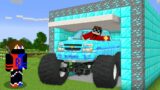 I Built a Garage for the Monster Truck in Minecraft