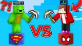 JJ SPIDER-MAN vs Mikey SUPERMAN Survive on ONE BLOCK in Minecraft Maizen!