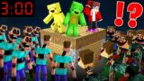 JJ and Mikey and Banana Kid SURROUNDED by Scary Mimics in Minecraft Maizen