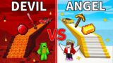 JJ's ANGEL Bridge vs Mikey's DEVIL Bridge Survive Battle in Minecraft – Maizen