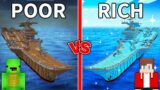 Mikey POOR vs JJ RICH AIRCRAFT CARRIER in Minecraft (Maizen)