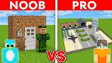 NOOB vs PRO: MODERN ARMY MILITARY BASE Build Challenge in Minecraft