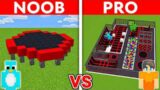 NOOB vs PRO: MODERN TRAMPOLINE PARK House Build in Minecraft