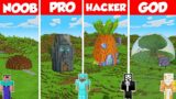 SpongeBob House Build Battle Challenge – Noob vs Pro vs Hacker vs God – Minecraft Animation