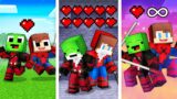 Superheroes Mikey and JJ from BIRTH to IMMORTAL in Minecraft! (Maizen)