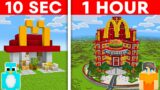 10 Seconds vs 1 Hour – Modern McDonalds Build Challenge in Minecraft