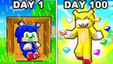 100 DAYS as SUPER SONIC in Minecraft!