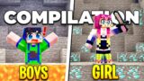 Boys vs girls in Minecraft Compilation in Hindi || RODIEENO