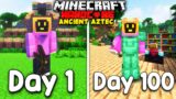 I Survived 100 Days Of Minecraft Hardcore In The Ancient AZTEC ERA!