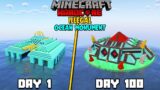 I Survived 100 Days On ILLEGAL Ocean Monument in Minecraft Hardcore