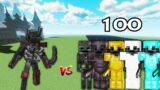 Mutant Wither Skeleton Vs 100 Wither Skeletons | Minecraft