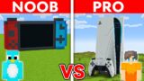 NOOB vs PRO: GAME CONSOLE House Build Challenge in Minecraft