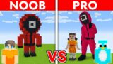 NOOB vs PRO: SQUID GAME House Build Challenge in Minecraft