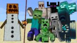 Titan Snow Golem vs All Titan mobs in Minecraft – Minecraft Mob Battle