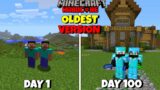 We Survived 100 Days In Oldest Version In Minecraft Hardcore | Duo 100 Days