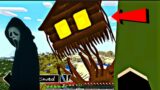 We found Scary House Head in our Minecraft World!!!