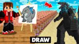 100 Villagers ARMY vs DRAWING MOB Battle in Minecraft !!!