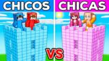 CHICOS vs CHICAS: TORRE SEGURA GIGANTE en Minecraft!